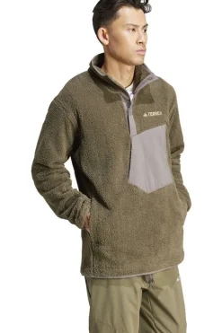 Clearance adidas Fleece Xpl Pile Snap Olive Strata