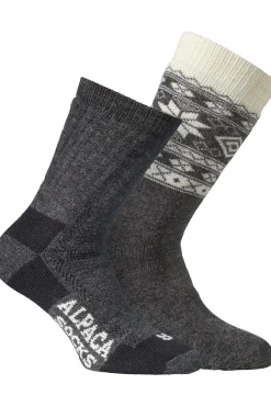 Hot Alpaca socks Sokken 2 Pack Christmas Winter Alpaca And Alpaca Antracite/Nero-Naturale/Antracite