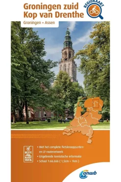 Groningen Zuid, Kop van Drenthe 8 fietskaart r/v-ANWB Clearance