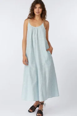 Sale AWARE Jurk Kaori Strap 7/8 light blue/off white