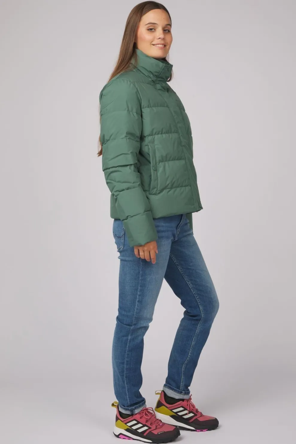 Online Ayacucho Donsjas Aarhus Recycled Cropped Button Jacket W Sage Leaf
