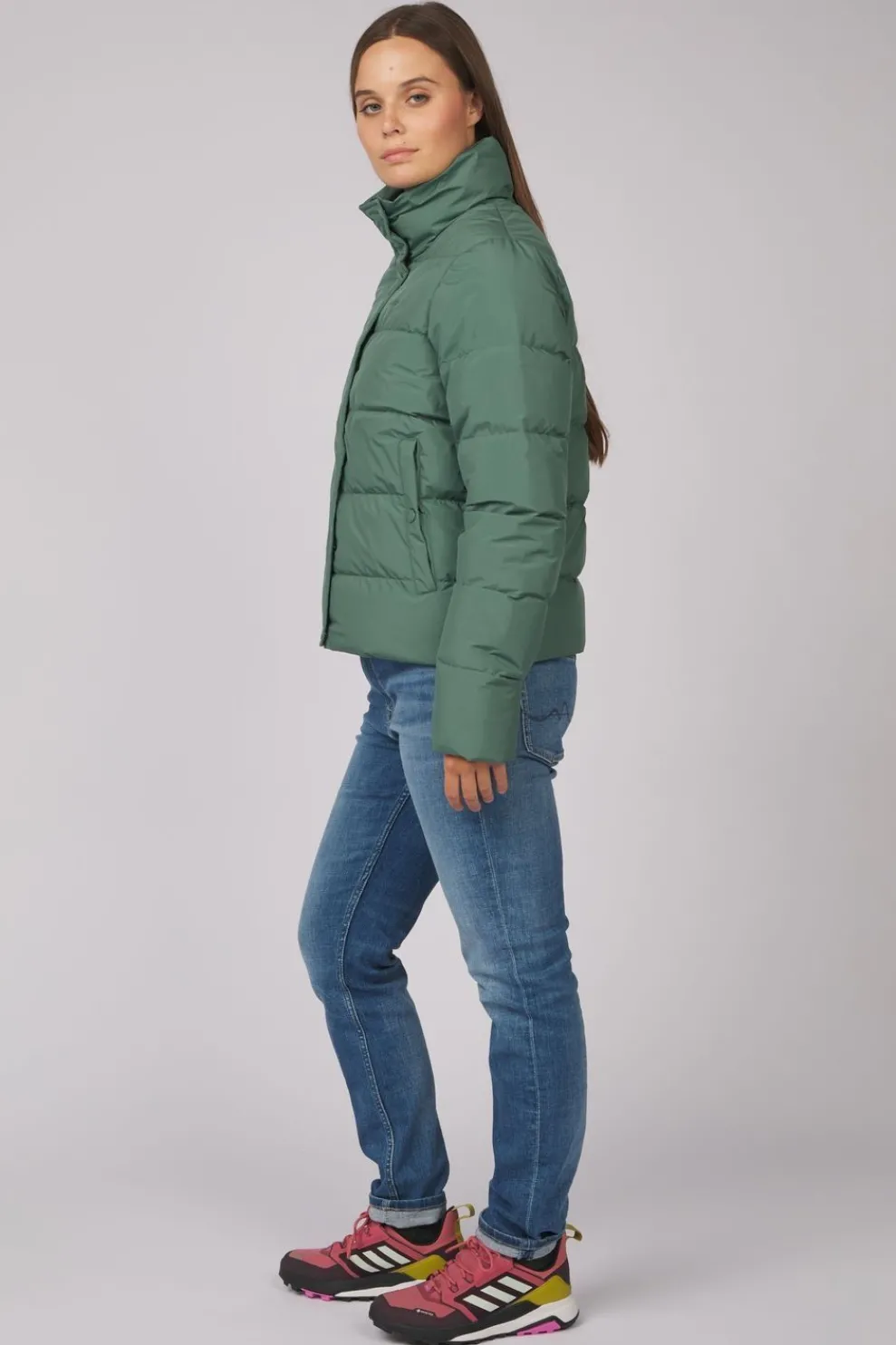 Online Ayacucho Donsjas Aarhus Recycled Cropped Button Jacket W Sage Leaf
