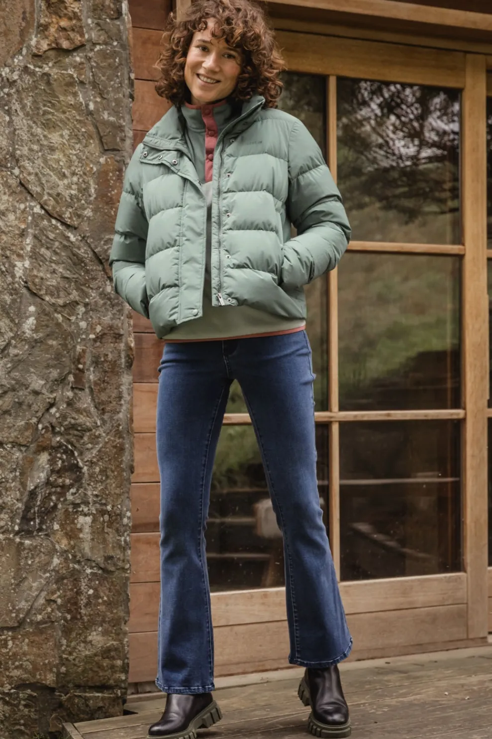 Online Ayacucho Donsjas Aarhus Recycled Cropped Button Jacket W Sage Leaf