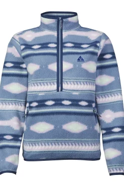 Best Ayacucho Fleece Barrosa Printed Half Zip W Coronet Blue Combo