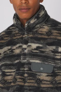 Discount Ayacucho Fleece Chalten Printed Snap Button M Anthracite