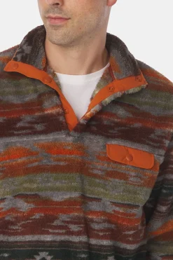 Hot Ayacucho Fleece Chalten Printed Snap Button M Umber