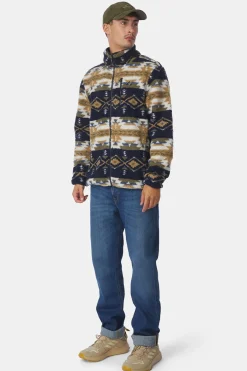 Best Ayacucho Fleece Fitz Roy Jaquard Sherpa Jacket Navy/Moss Print