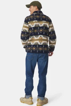 Best Ayacucho Fleece Fitz Roy Jaquard Sherpa Jacket Navy/Moss Print