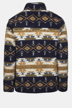 Best Ayacucho Fleece Fitz Roy Jaquard Sherpa Jacket Navy/Moss Print