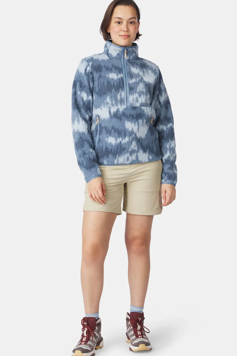 Best Ayacucho Fleece Flynn Printed 1/2 Zip Fleece W Blue Mirage Print