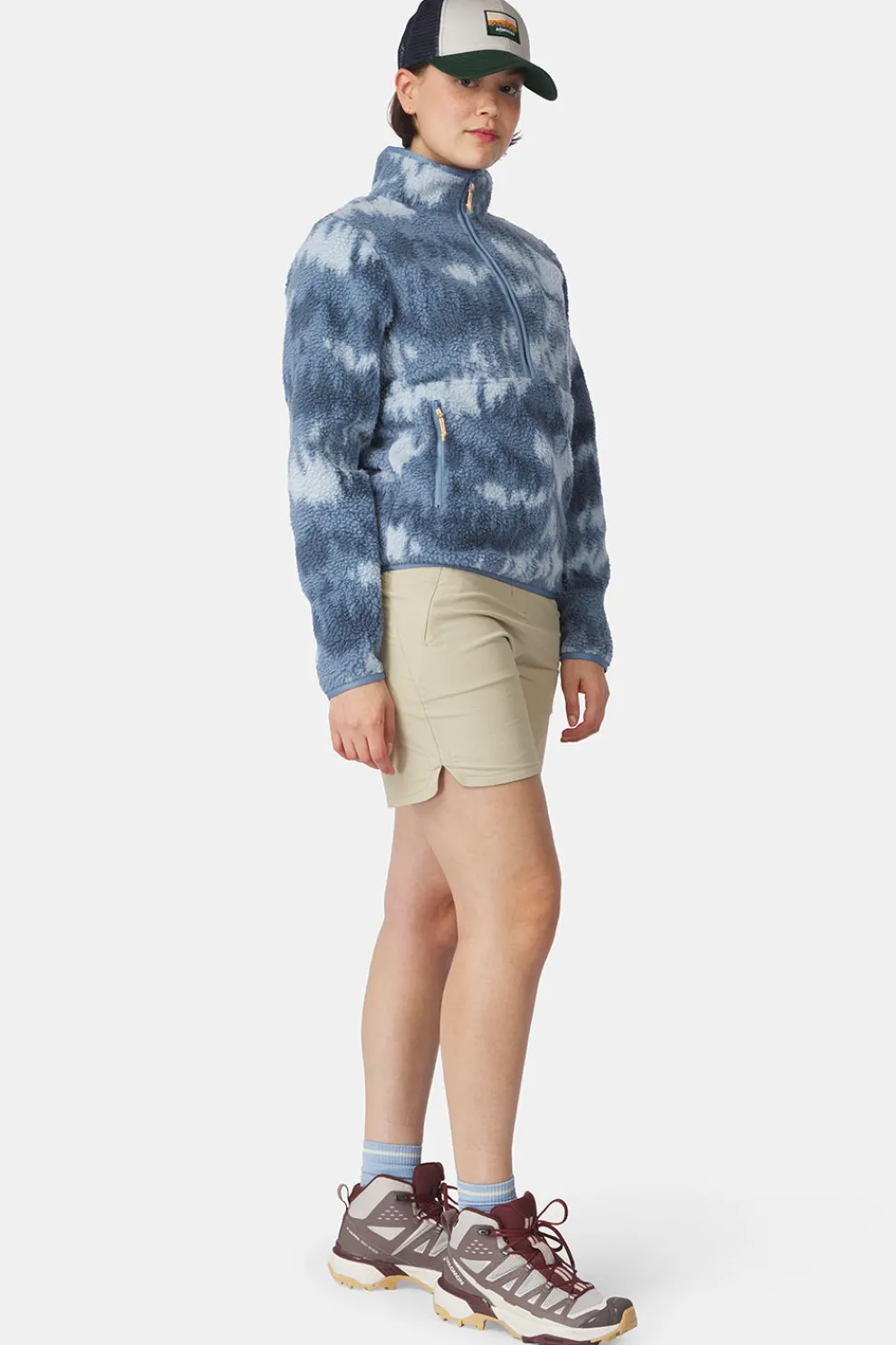 Best Ayacucho Fleece Flynn Printed 1/2 Zip Fleece W Blue Mirage Print