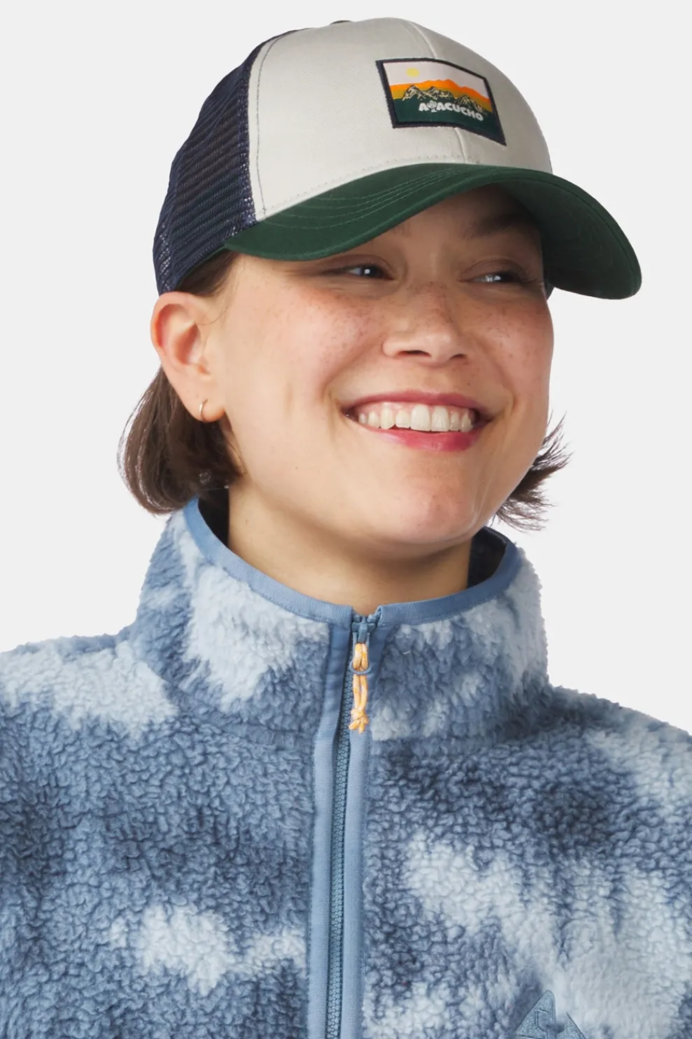 Best Ayacucho Fleece Flynn Printed 1/2 Zip Fleece W Blue Mirage Print