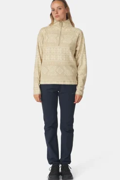 New Ayacucho Fleece Inverno Printed Fleece Half Zip W Fields Of Rye Print