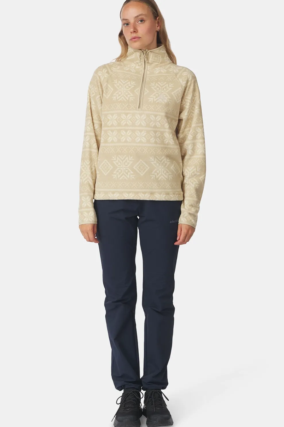 New Ayacucho Fleece Inverno Printed Fleece Half Zip W Fields Of Rye Print