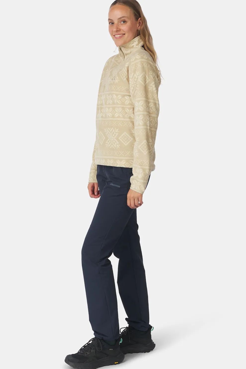 New Ayacucho Fleece Inverno Printed Fleece Half Zip W Fields Of Rye Print