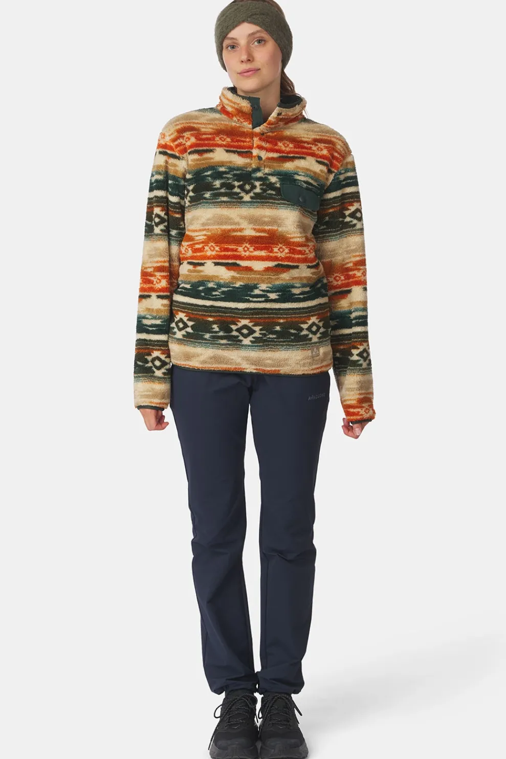 Outlet Ayacucho Fleece Leiria Printed Snap Pullover W Rust