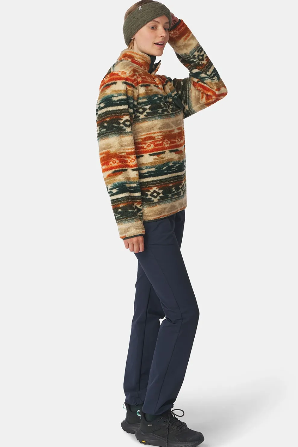 Outlet Ayacucho Fleece Leiria Printed Snap Pullover W Rust