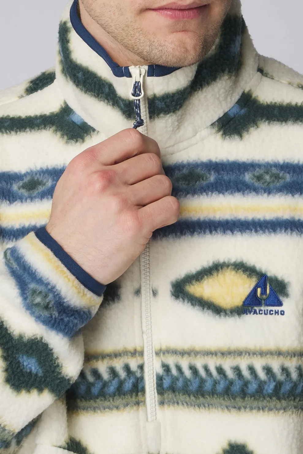New Ayacucho Fleece Pehoe Printed Snap M Ecru Combo