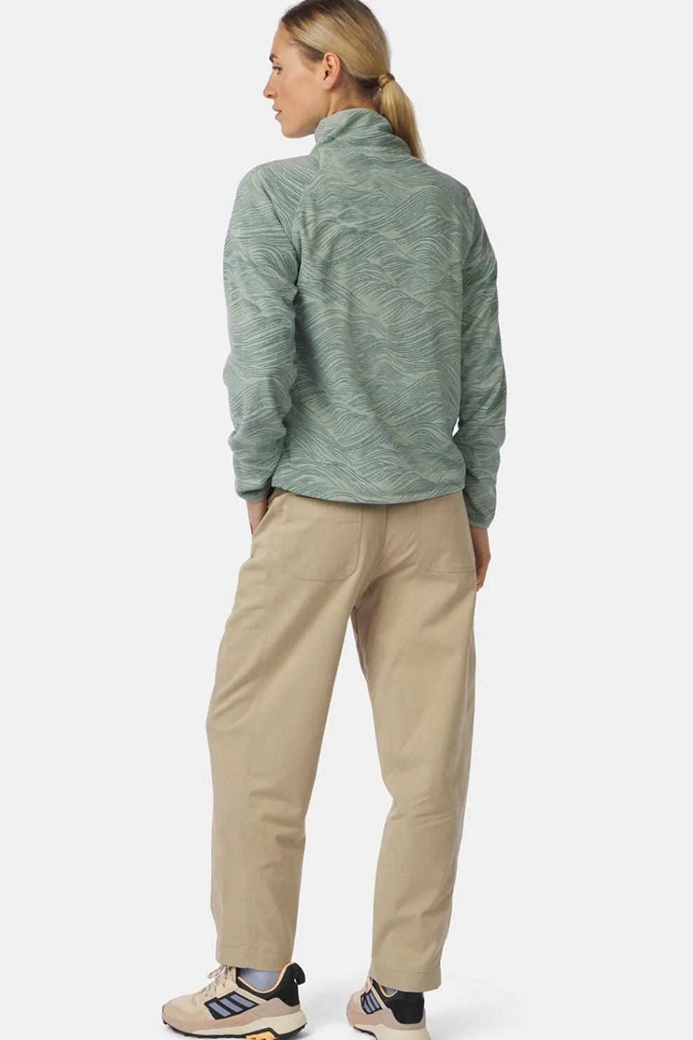 Sale Ayacucho Fleece Wave Printed 1/2 Zip Fleece W Iceberg Green Print