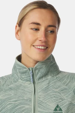 Sale Ayacucho Fleece Wave Printed 1/2 Zip Fleece W Iceberg Green Print