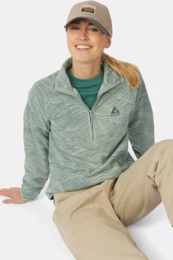 Sale Ayacucho Fleece Wave Printed 1/2 Zip Fleece W Iceberg Green Print