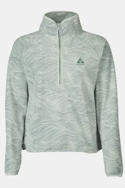 Sale Ayacucho Fleece Wave Printed 1/2 Zip Fleece W Iceberg Green Print