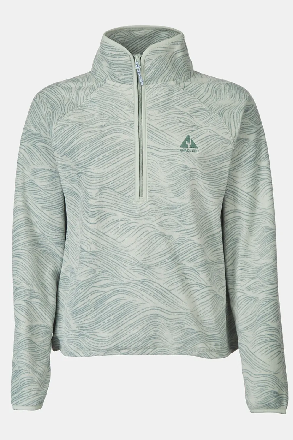 Sale Ayacucho Fleece Wave Printed 1/2 Zip Fleece W Iceberg Green Print