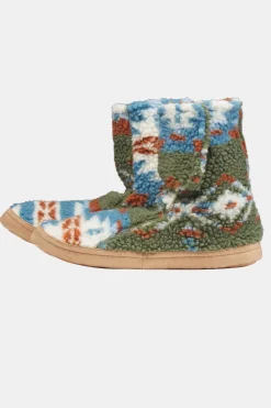 New Ayacucho Pantoffel Sherpa Printed Olivine/Umber Print