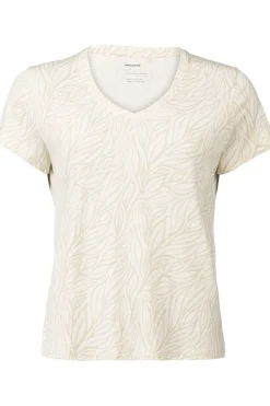 Fashion Ayacucho T-Shirt Vicki Tee Ss W Ecru Leaf Doodles