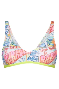 Fashion Banana Moon Bikini Top Pulco Postcard Blanc