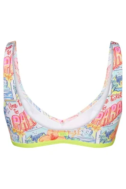 Fashion Banana Moon Bikini Top Pulco Postcard Blanc