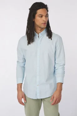 Discount Barbour Hemd Garment Dyed Poplin Ocean Sky