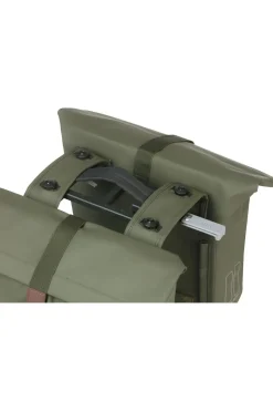 Fashion Basil Fietstas Achter City Dubbele Fietstas Mik mid green