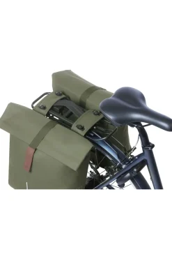 Fashion Basil Fietstas Achter City Dubbele Fietstas Mik mid green