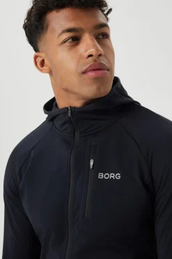 Fashion Bjorn Borg Cardigan Borg Running Mid Layer Hood Black Beauty