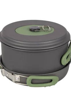 Clearance Bo-Camp Pannenset - Explorer 4 - Hard anodized - 4-Delig dark grey/mid red