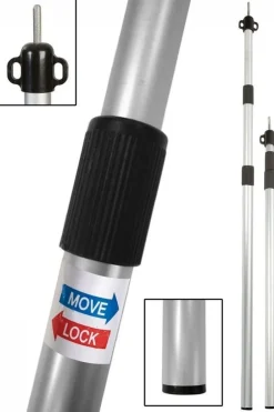 Outlet Bo-Camp Tentstok Spanstok Luifel Telescopisch 3-Delig 106/280 Cm No colour / Transparent