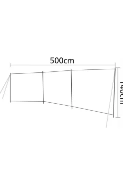 Online Bo-Camp Voortent  Windscherm - Brendan - 3-Vaks - 5x1,4 Meter mid grey