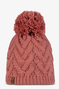 Hot Buff Sjaal Knitted & Fleece Band Hat Caryn Crimson