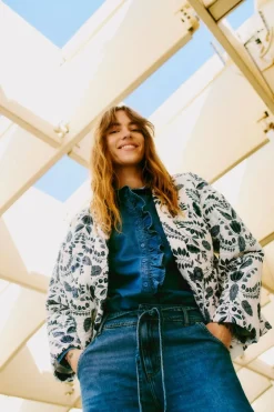 Online B.Young Vest Daima Kimono Med Blue Flower