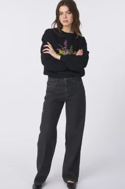 Outlet CKS Dames Trui Swen Light Grey Denim