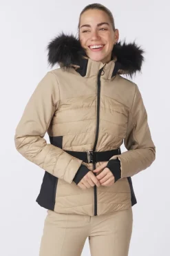 Ski-Jas Woman Ski Jacket With Belt And Fur-CMP Fashion