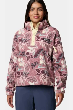 Discount Columbia Fleece Helvetia™ II Printed Cropped Half Snap Fig Pasteled Multi