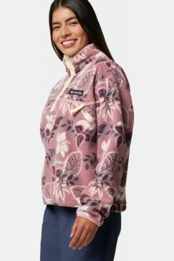 Discount Columbia Fleece Helvetia™ II Printed Cropped Half Snap Fig Pasteled Multi