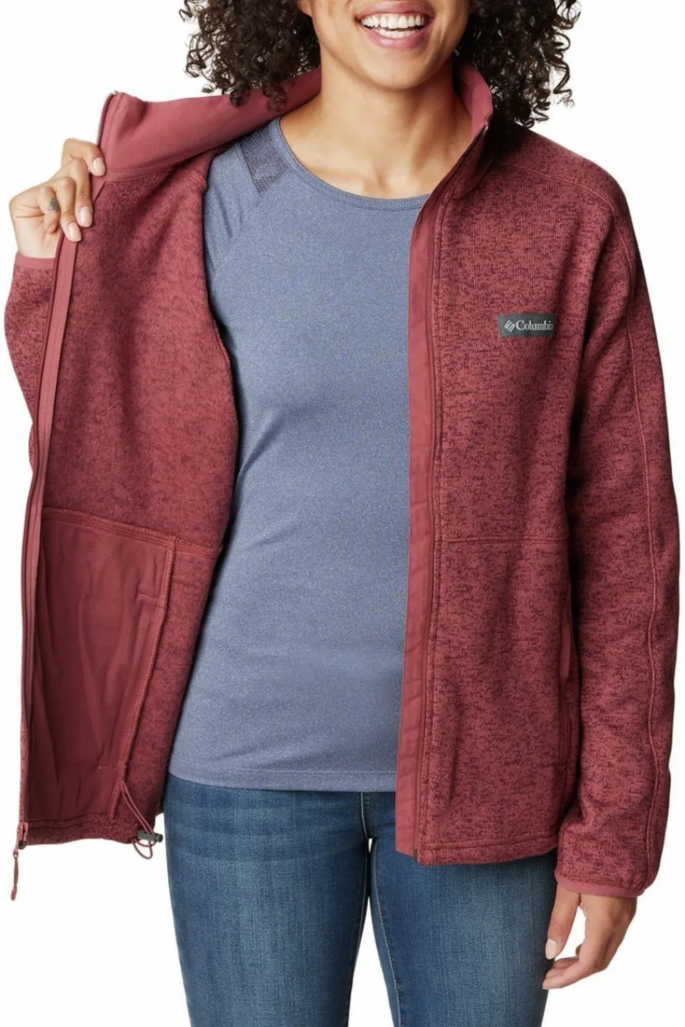 Best Columbia Fleece W Sweater Weather Full Zip Beetroot