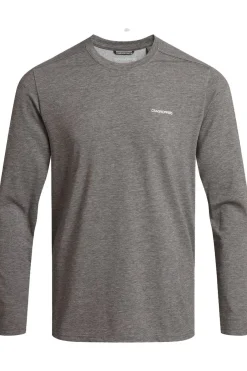 Clearance Craghoppers T-Shirt Nosilife Abel Long Sleeved T-Shirt Blkpepp Marl