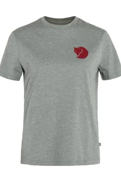 New Fjällräven T-Shirt Fox Boxy Logo Tee W Grey-Melange