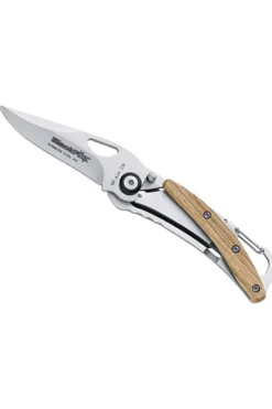 Mes Black Pocketknife Zebrawood With Carabiner-Fox Clearance