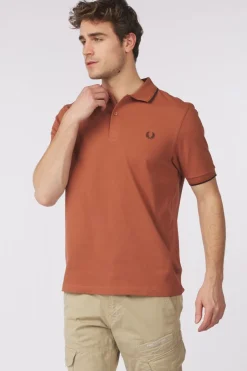 Hot Fred Perry Polo Twin Tipped Cin/Nut/Brick