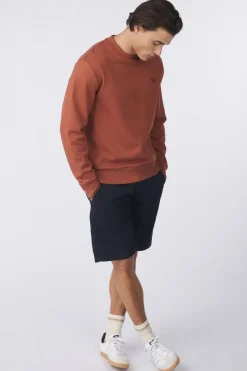 Outlet Fred Perry Trui Crew Neck Cinnamon